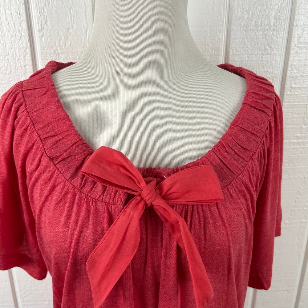 DKNY Jeans Vintage Bow Tie Blouse Feminine Preppy Top Women M - Picture 4 of 9